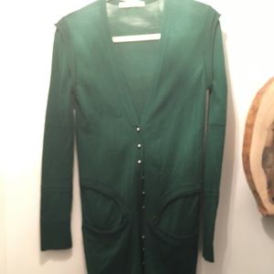 Green balenciaga cardigan long sweater